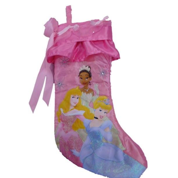 DISNEY PRINCESS CHRISTMAS COVER UP Throw Blanket Kids Pink Stocking Holidays NEW